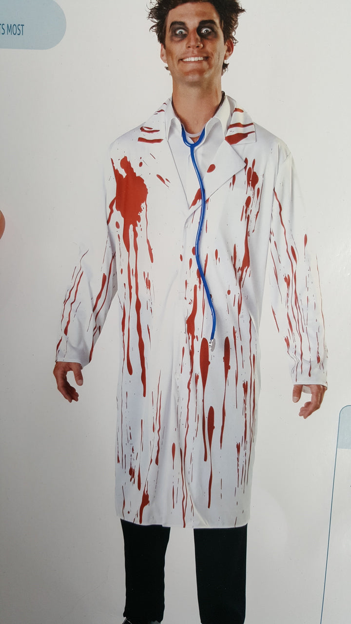 Costume Docteur Zombie Halloween Homme – Manteau Sanglant + Accessoires