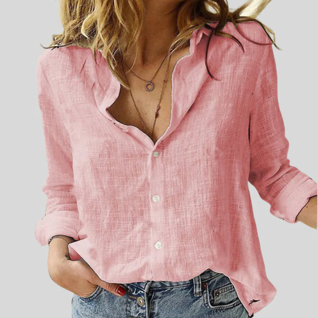 Maude | Blouse Large en Lin | Légèreté d’Été & Élégance Décontractée