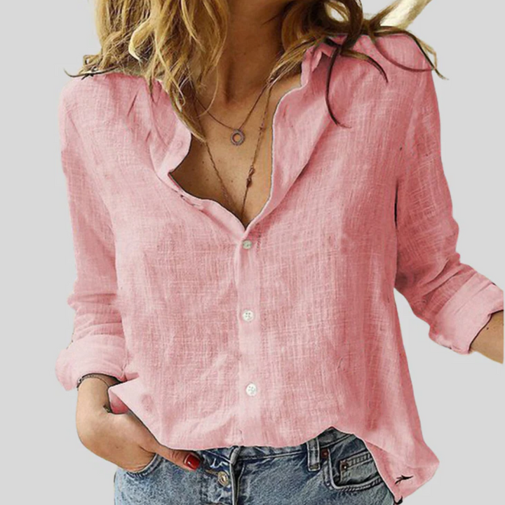 Maude | Blouse Large en Lin | Légèreté d’Été & Élégance Décontractée