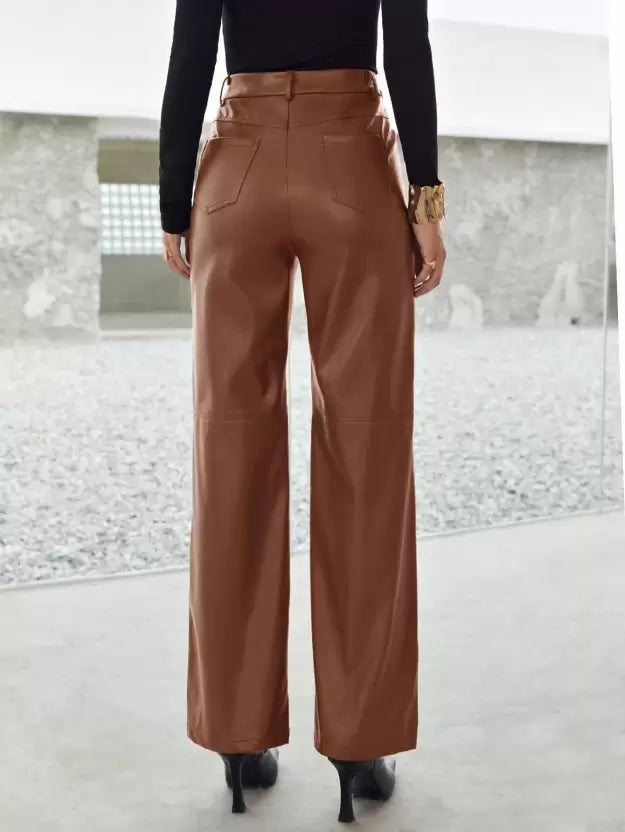 Merel | Pantalon en cuir intemporel avec coupe moderne pour femmes - Stylé & élégant