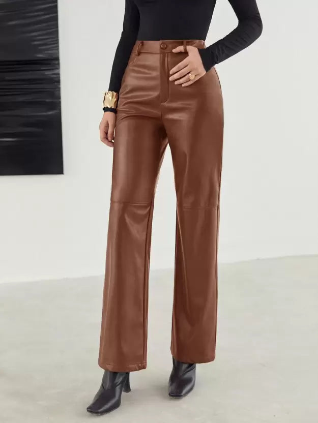 Merel | Pantalon en cuir intemporel avec coupe moderne pour femmes - Stylé & élégant