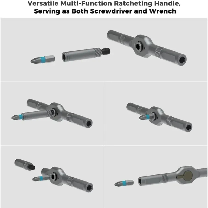 Set di cacciaviti a cricchetto Dilbar 42 in 1 | Kit compatto magnetico in alluminio