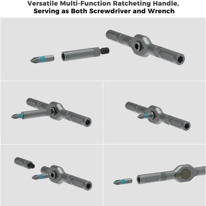 Set di cacciaviti a cricchetto Dilbar 42 in 1 | Kit compatto magnetico in alluminio
