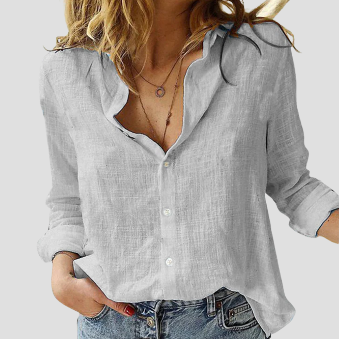 Maude | Blouse Large en Lin | Légèreté d’Été & Élégance Décontractée