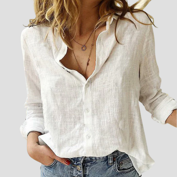 Maude | Blouse Large en Lin | Légèreté d’Été & Élégance Décontractée