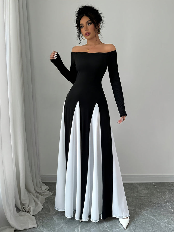 Melodia Robe Épaules Dénudées Femme | Manches Longues & Élégance Époustouflante