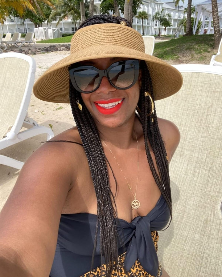 Visiera parasole da donna Nicky con protezione UV | Design aperto e tesa larga per l'estate e la spiaggia