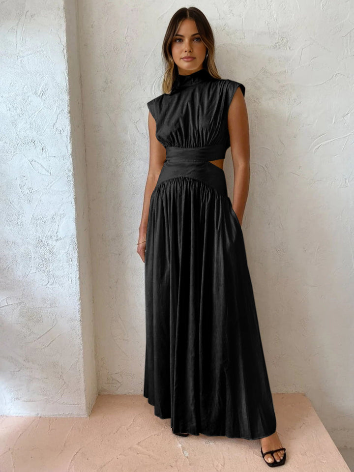 Marcelina Robe maxi décolletée dans le dos et plissée | Robe de soirée élégante pour femme