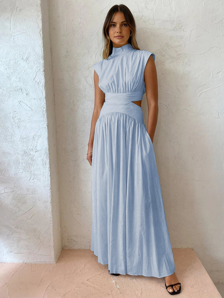 Marcelina Robe maxi décolletée dans le dos et plissée | Robe de soirée élégante pour femme