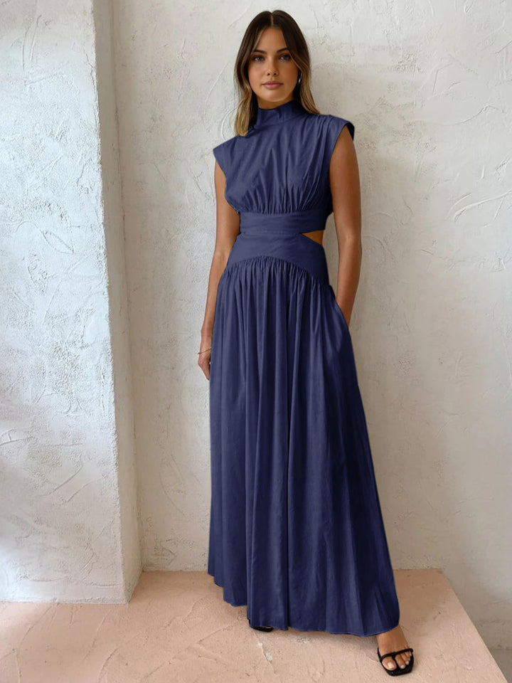 Marcelina Robe maxi décolletée dans le dos et plissée | Robe de soirée élégante pour femme