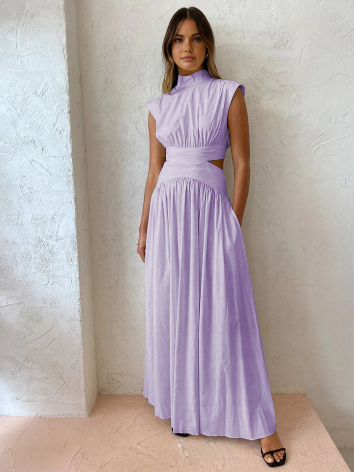 Marcelina Robe maxi décolletée dans le dos et plissée | Robe de soirée élégante pour femme