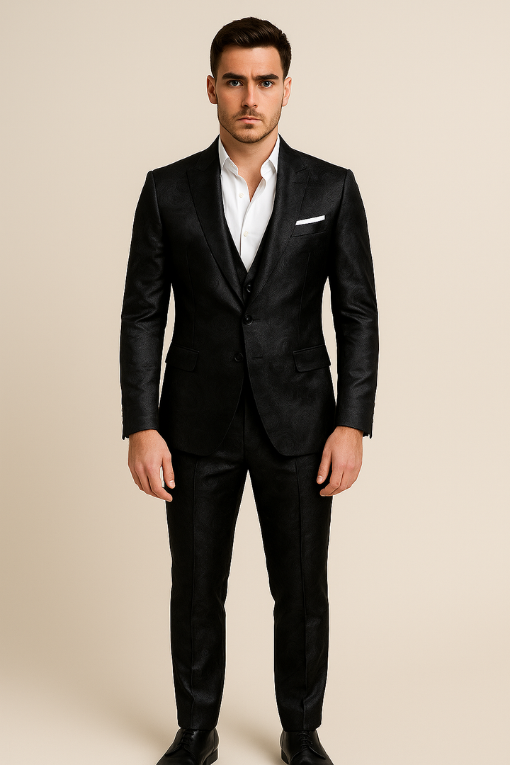 Costume jacquard classique de haute qualité, 2 pièces