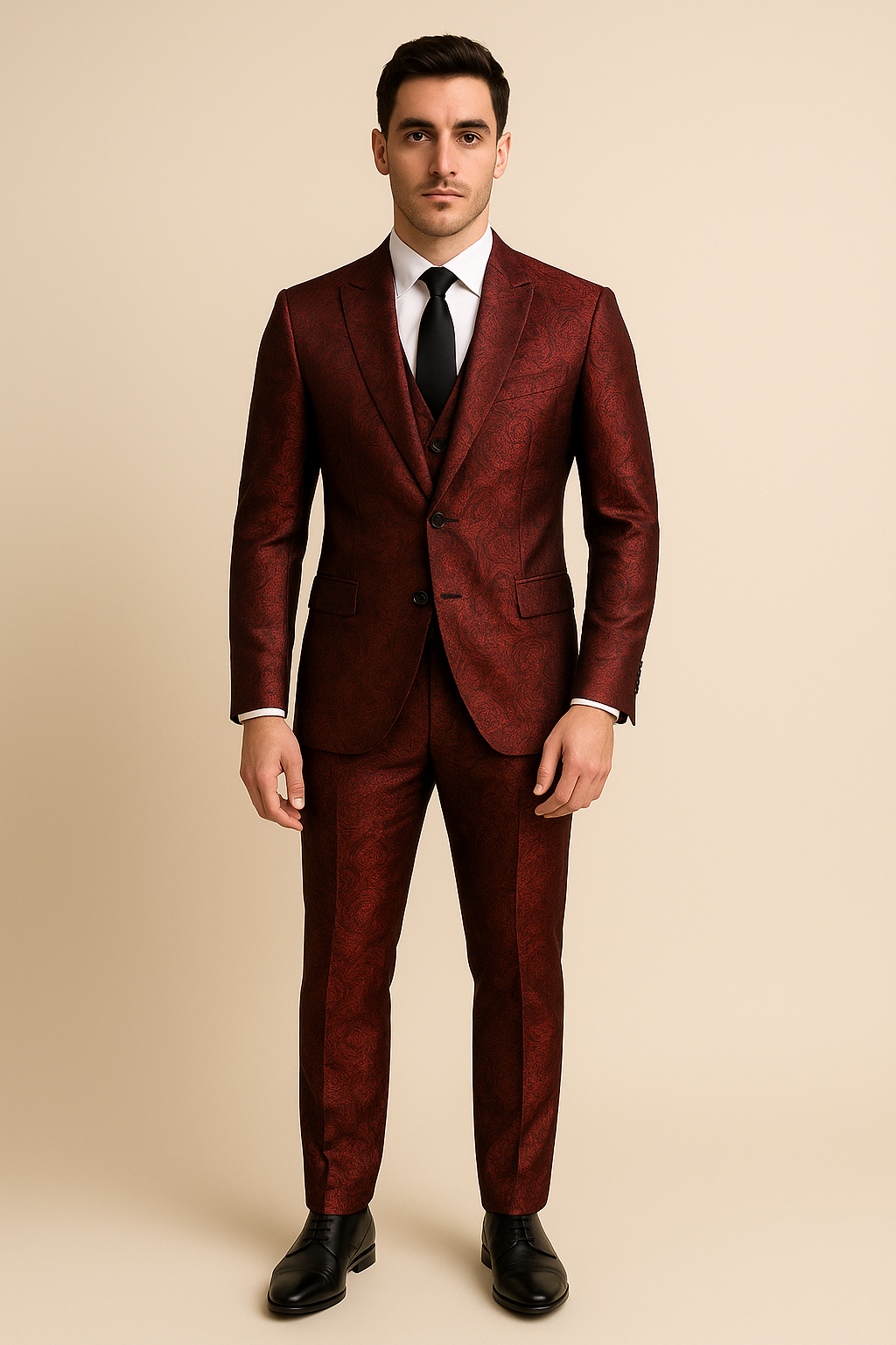 Costume jacquard classique de haute qualité, 2 pièces