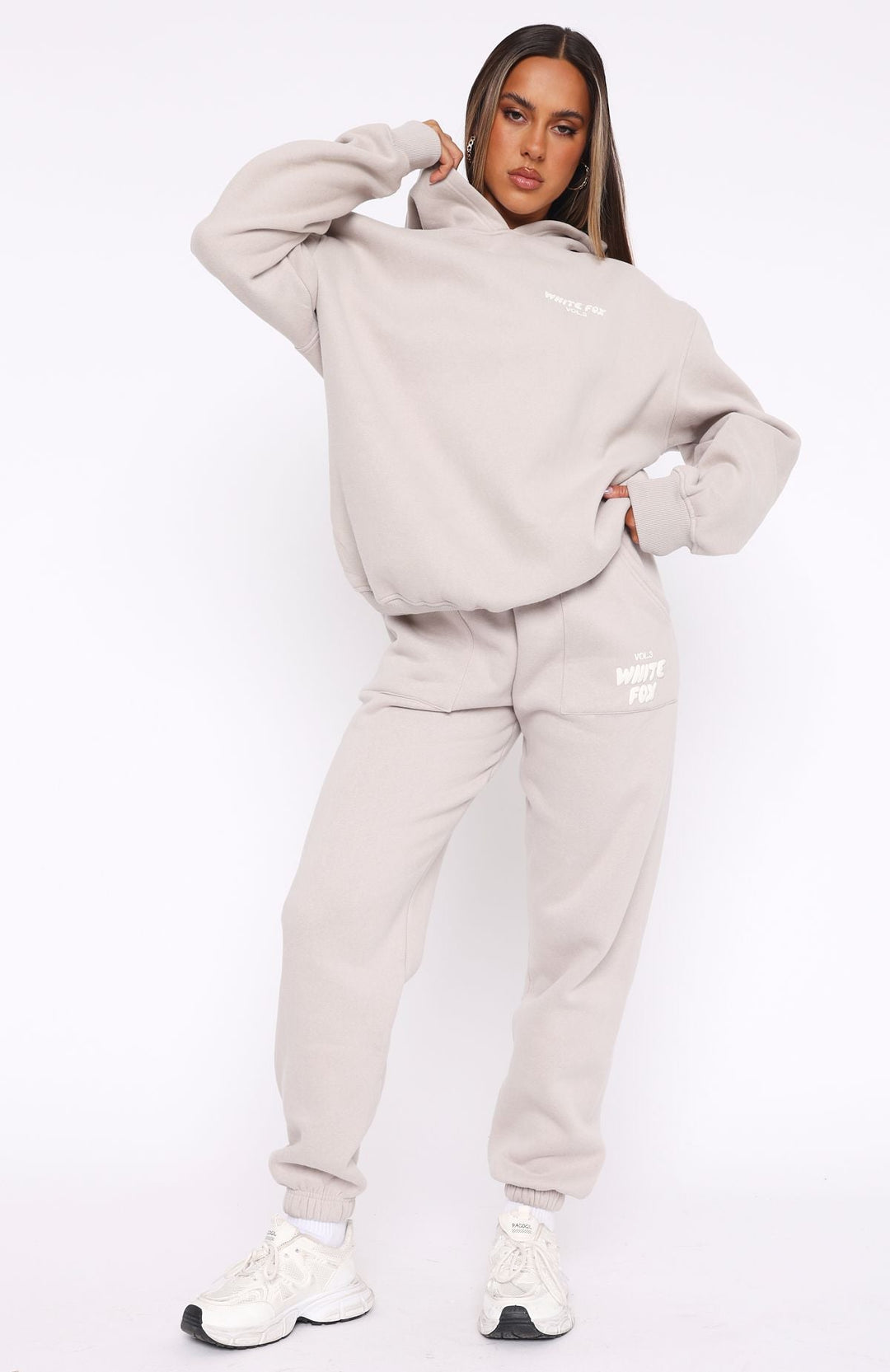 Sudadera con capucha Offstage Moon | Corte extragrande, suave tejido polar y estampado abullonado