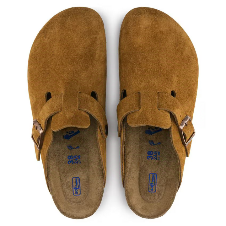 Boston | Cuir Velours Taupe – Sabots Classiques à Lit de Pied Moelleux Anatomique