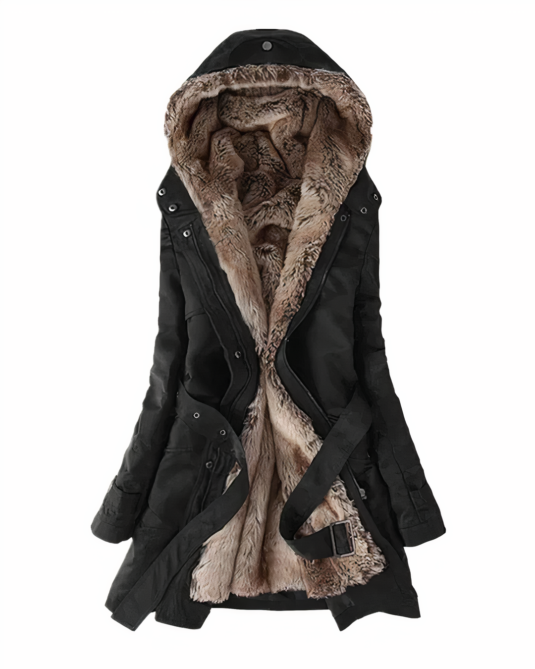 Veste d’hiver Leslie Luxe – chaude, élégante avec capuche et doublure haut de gamme