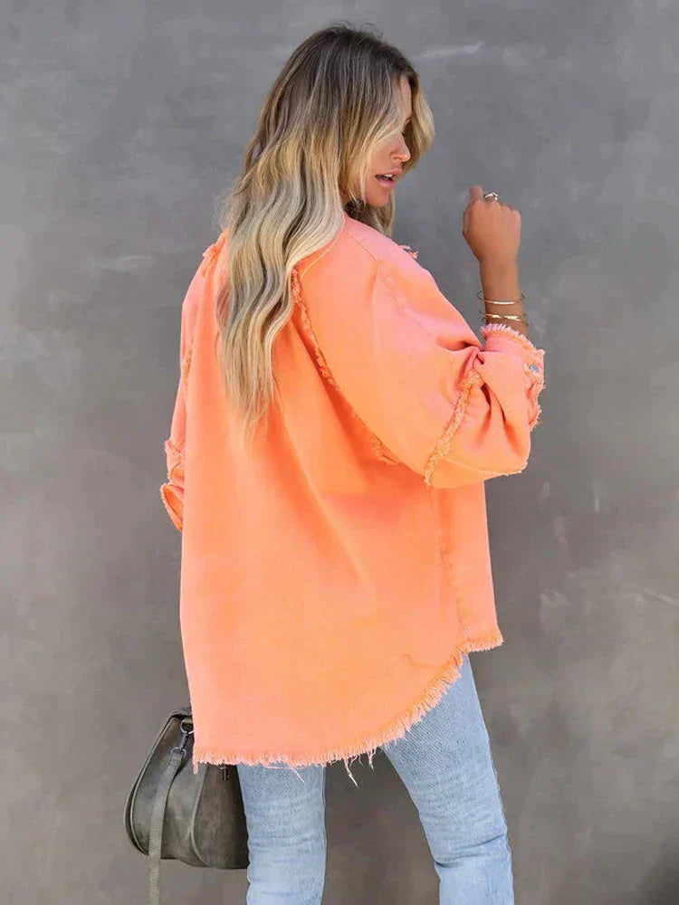 Maya Veste en Jean Oversize Femme | Boutonnée & Style Tendance