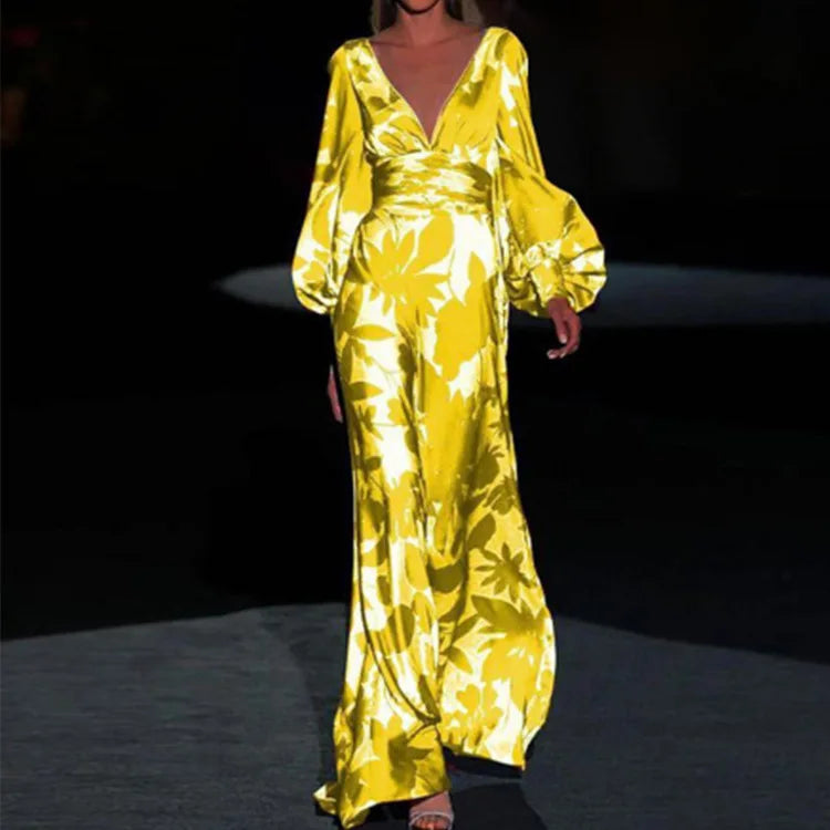 Brenda | Robe Tendance Femme avec Décolleté en V et Manches Bouffantes