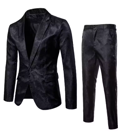 Costume jacquard classique de haute qualité, 2 pièces