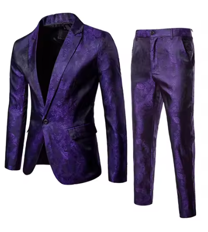 Costume jacquard classique de haute qualité, 2 pièces