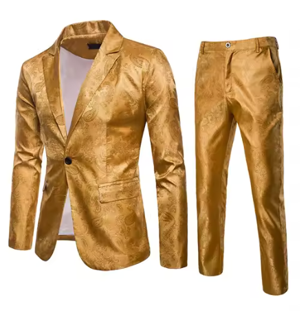 Costume jacquard classique de haute qualité, 2 pièces