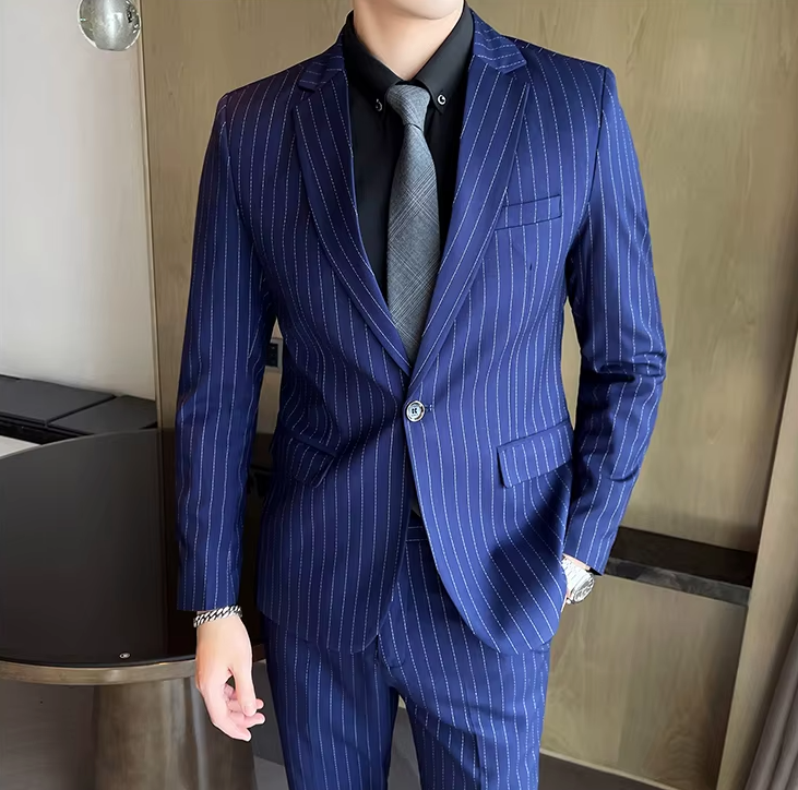 Costume slim fit deux pièces de haute qualité, pantalon et veste combo