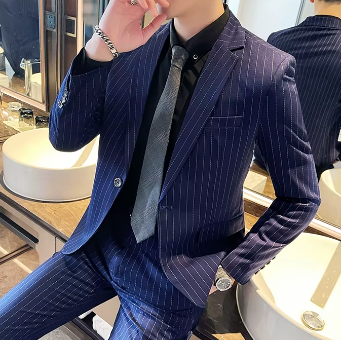 Costume slim fit deux pièces de haute qualité, pantalon et veste combo