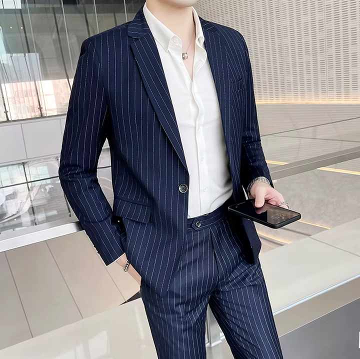 Costume slim fit deux pièces de haute qualité, pantalon et veste combo