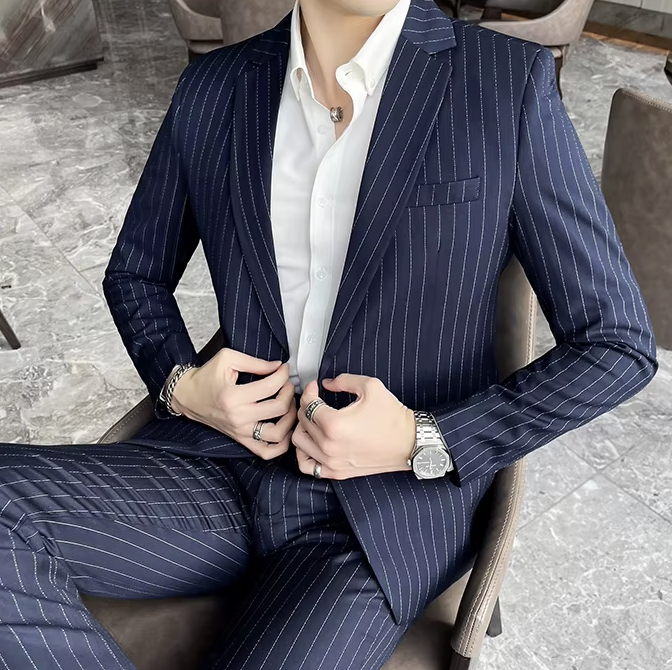 Costume slim fit deux pièces de haute qualité, pantalon et veste combo