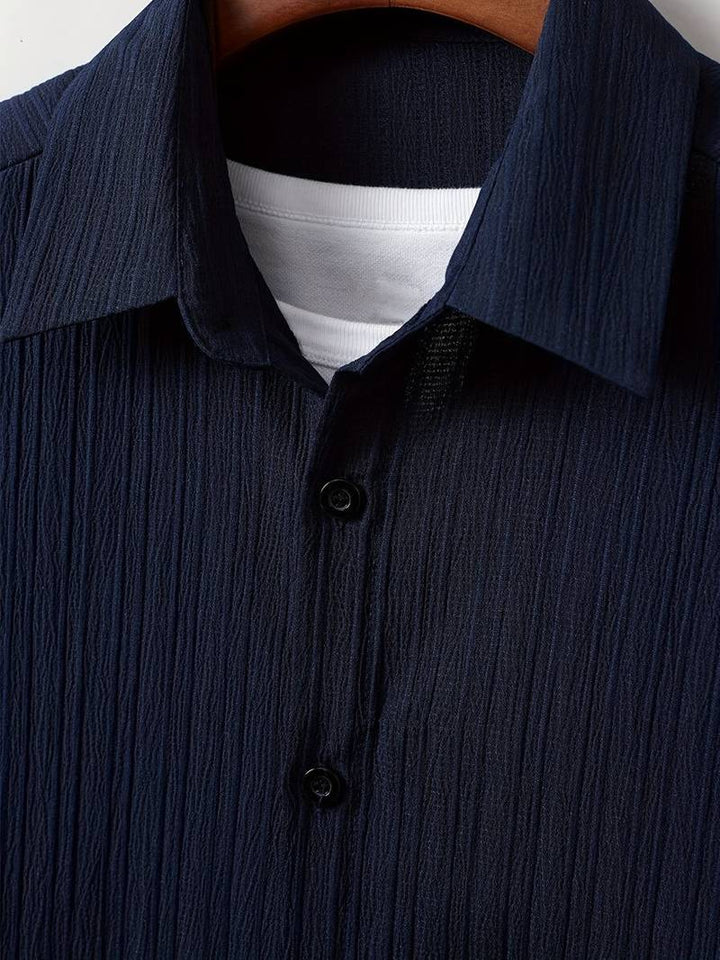 Jordi | Conjunto de verano de 2 piezas para hombre con pantalones cortos cómodos y camisa elegante