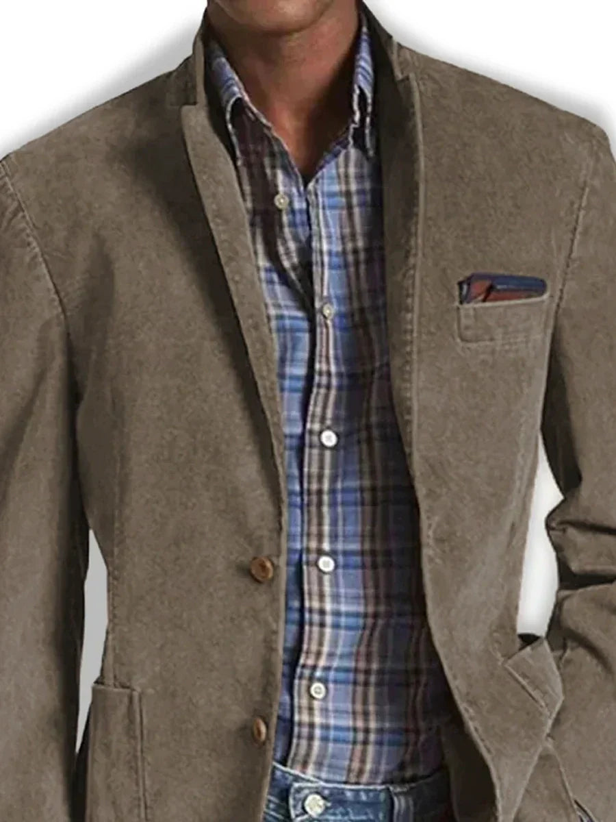Blazer informal Jurrian para hombre | Estilo retro con tres bolsillos, algodón y diseño versátil
