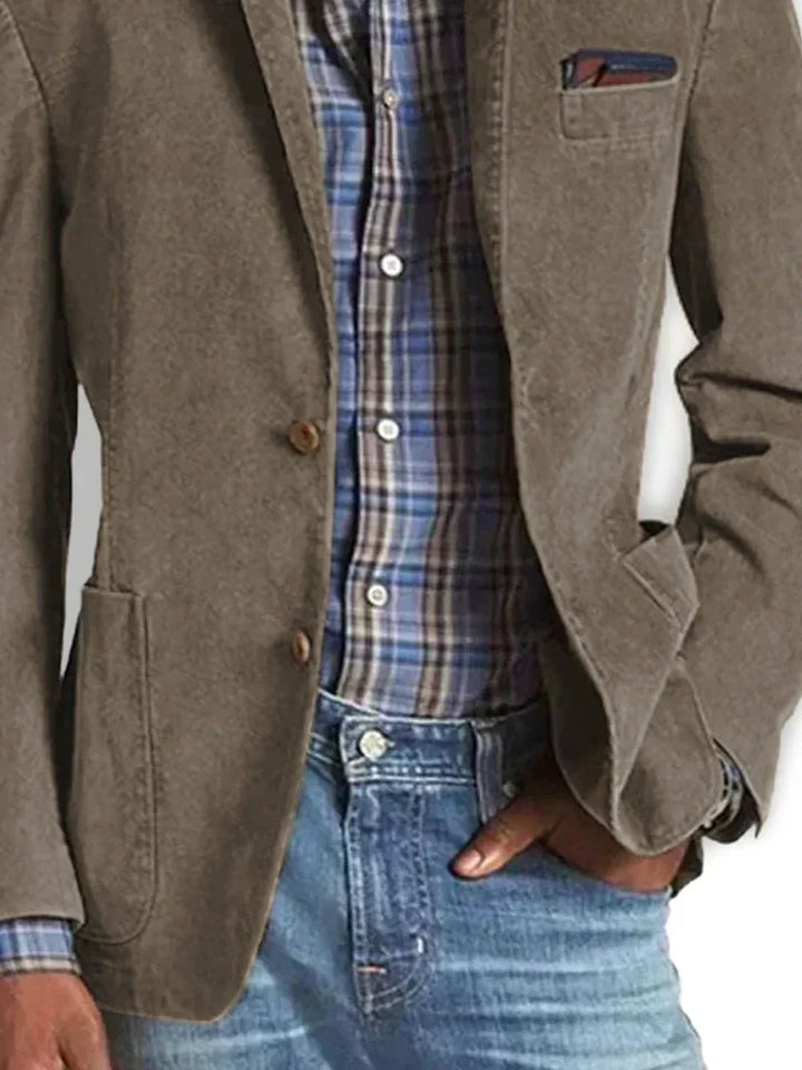Blazer informal Jurrian para hombre | Estilo retro con tres bolsillos, algodón y diseño versátil