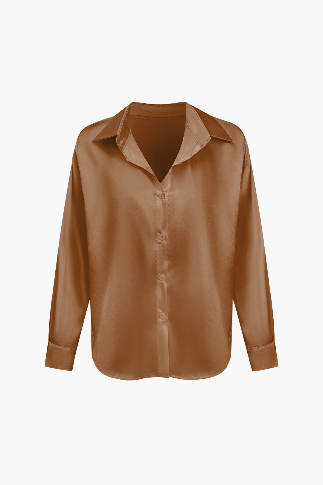 Blusa de satén Lillian para mujer | Camisa elegante de manga larga, corte holgado y diseño atemporal