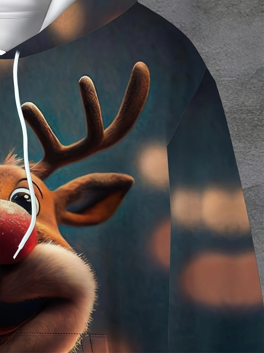 Felpa con Cappuccio Rudolph Donna – Confortevole, Motivo Renna & Dettagli Luminosi | Inverno