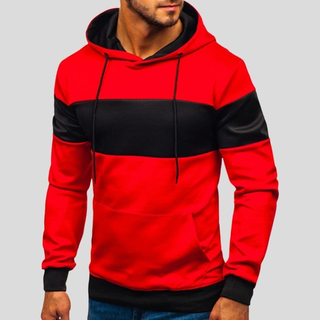 Enzo - Sweat à Capuche Chaud avec Poches Avant | Design Tricolore Dynamique et Confort Absolu