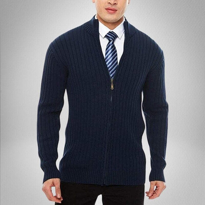Clément Cardigan Zippé Côtelé Classique | Élégance Confortable pour l'Homme Moderne