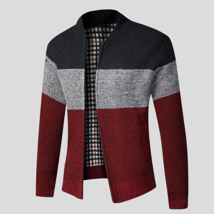 Cardigan tricolore da uomo Andre | Stile moderno color block e comfort durevole