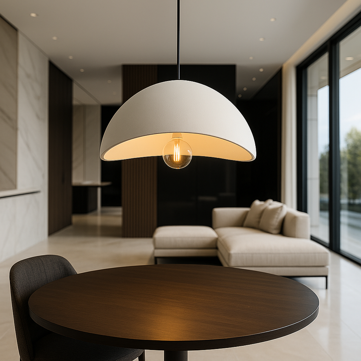 Lâmpada Suspensa Wasabi Bordô | Suspensão Design em Vidro & Metal Regulável