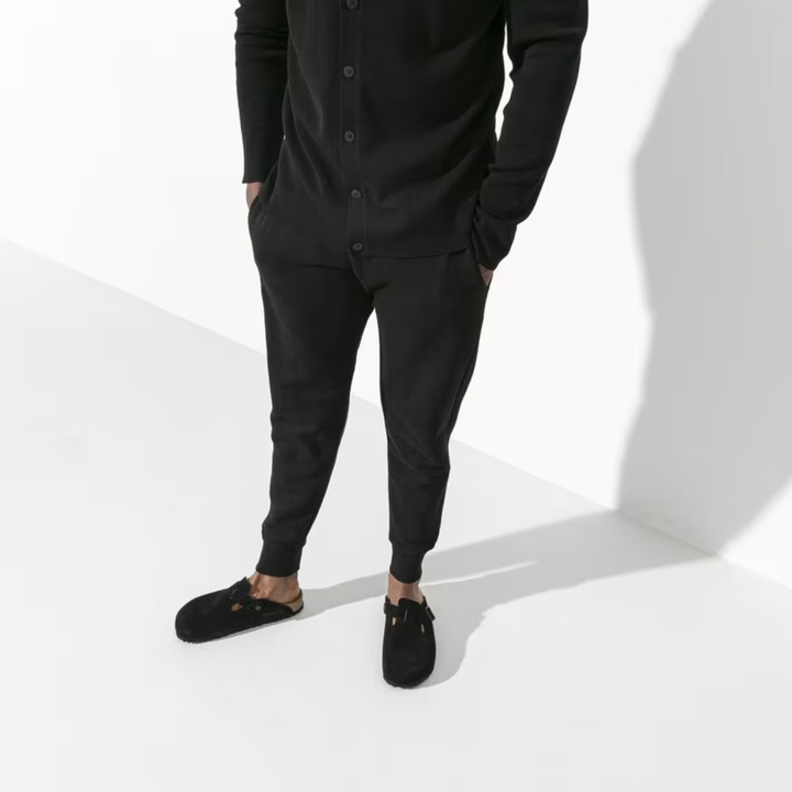 Zuecos Boston Suede Black | Zuecos clásicos con plantilla suave