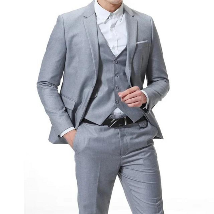 Costume trois pièces - Coupe ajustée - Simple boutonnage - Revers notch