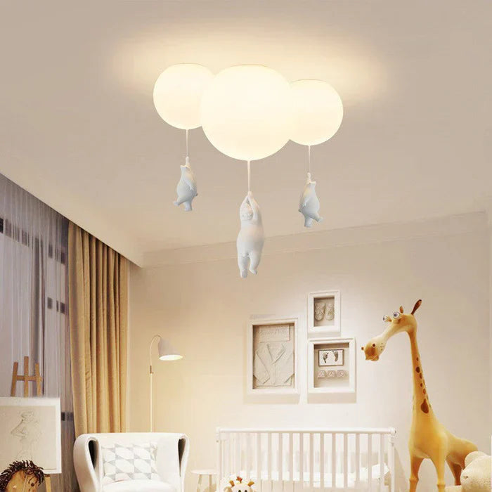 Plafonnier pour enfants avec ours et ballon | CloudBea