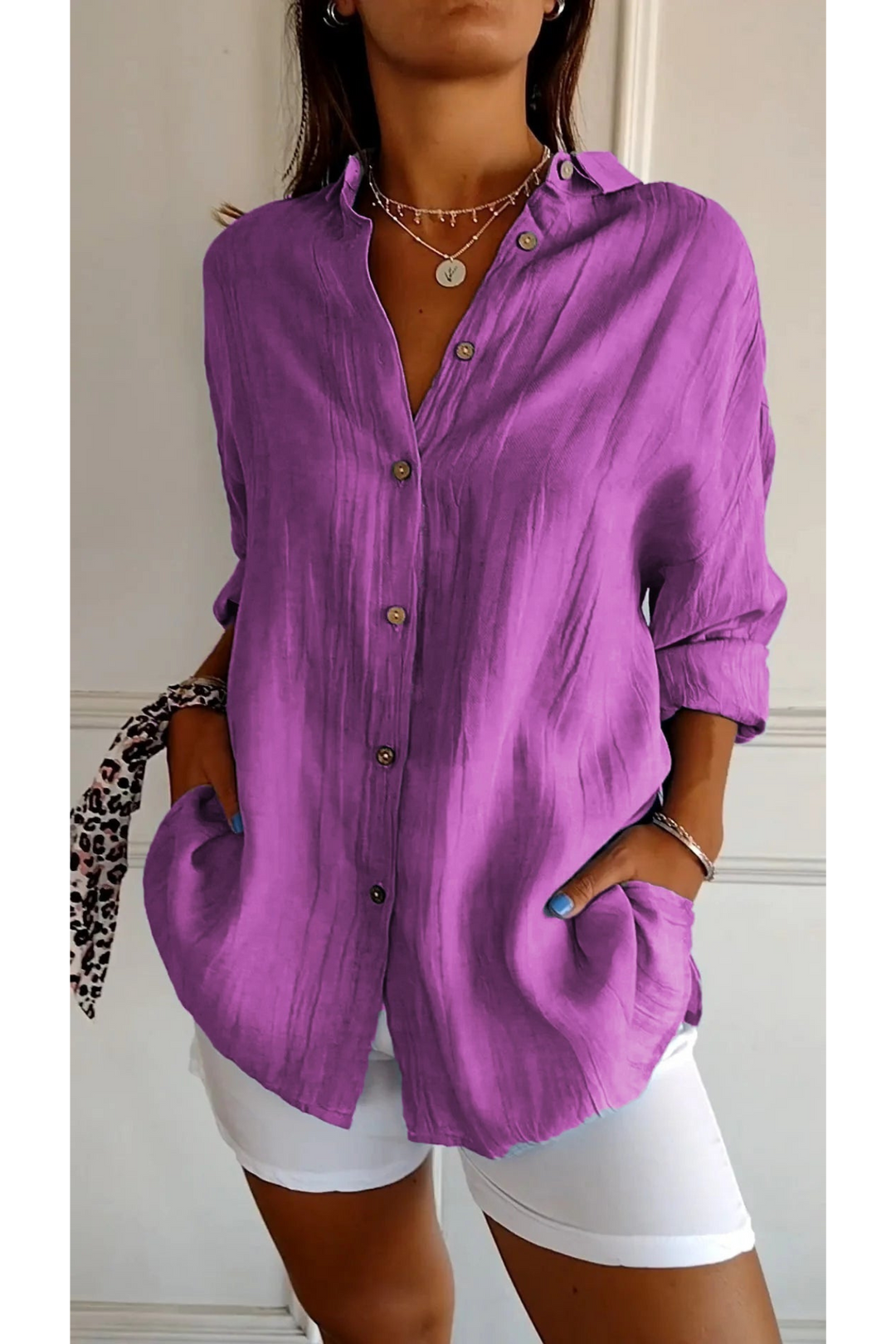 Daphne Chemise Chemise Manche Courte Femme Élégante | Confort et Style au Quotidien
