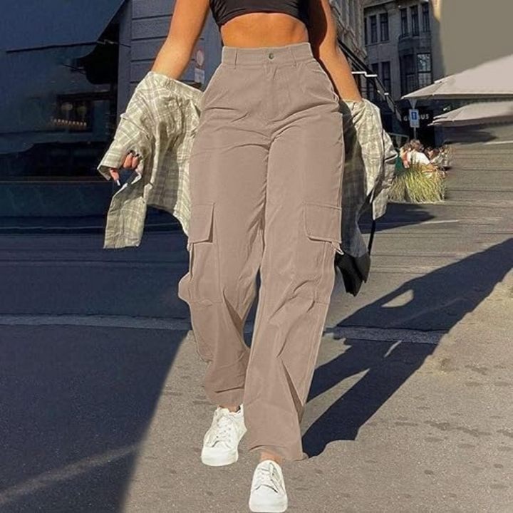 Pantalon cargo Pamela pour femme | Taille haute flatteuse avec poches robustes
