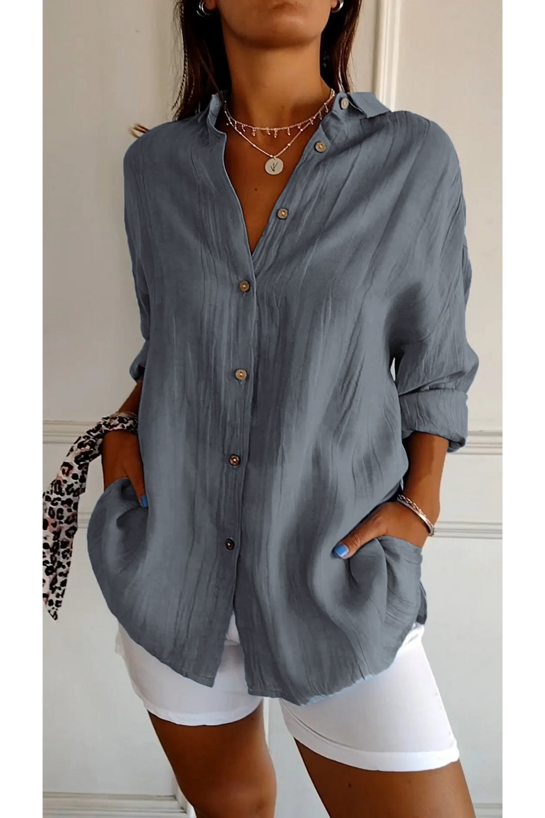 Daphne Chemise Chemise Manche Courte Femme Élégante | Confort et Style au Quotidien