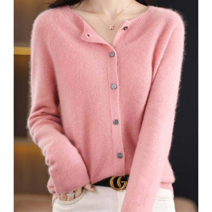 Élise Cardigan en Pure Laine Mérinos à Col Rond pour Femme | Chaleur et Élégance Naturelle