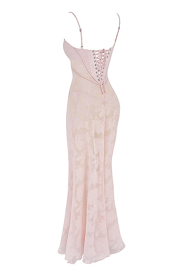 Elvina Robe maxi dos nu pour femme avec broderie | Aérienne, élégante & idéale pour l'été