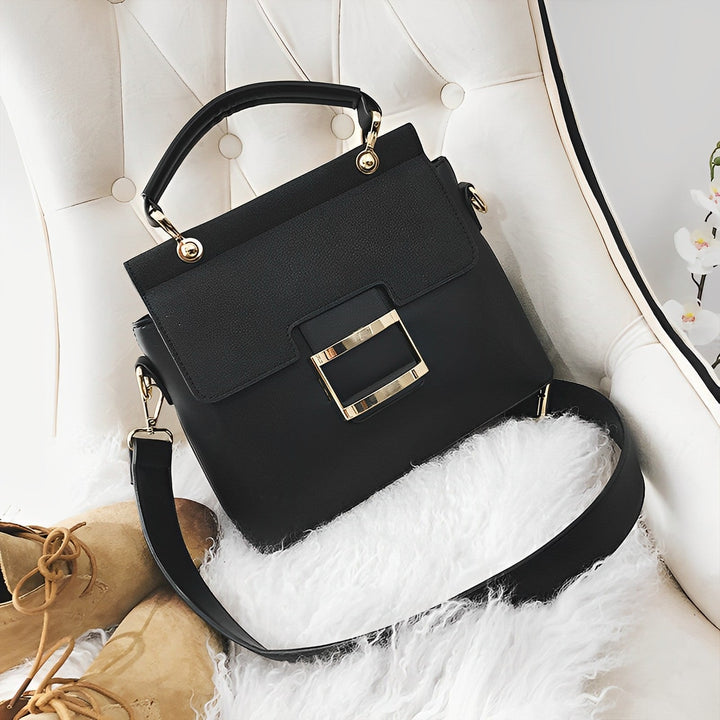 Sac à main élégant | Look bicolore | Boucle de déclaration