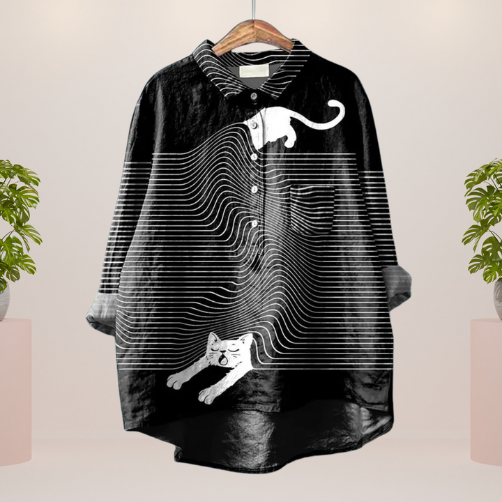 Chemise Milo pour femme avec illustration de chien colorée | Aéré, confortable & idéal pour les amoureux des chiens