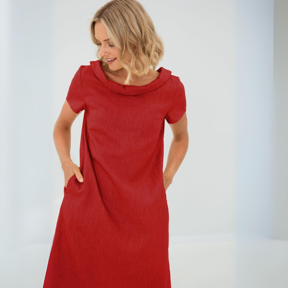 Robe en Lin Alina avec Poches | Douce & Respirante | Parfaite pour l'Été