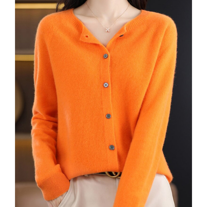 Élise Cardigan en Pure Laine Mérinos à Col Rond pour Femme | Chaleur et Élégance Naturelle